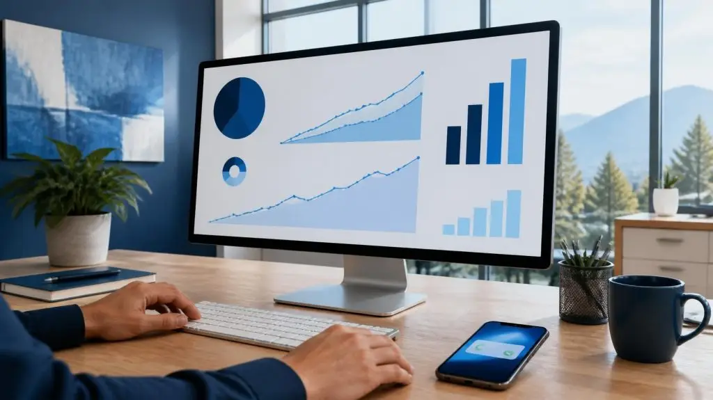 Analytics dashboard tracking search visibility and leads from AI Overviews and organic search